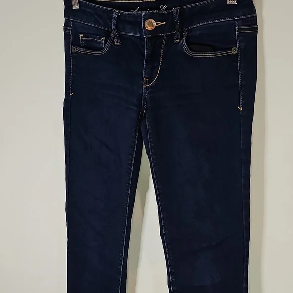 American Eagle Dark Wash Size 4 Stretch Skinny Jeans - Picture 3 of 8